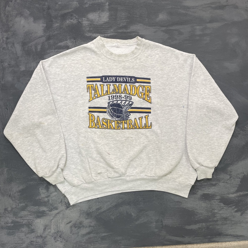 Vintage Lady Devils Tallmadge basketball sweatshirt mens XXL Gray 90s final four